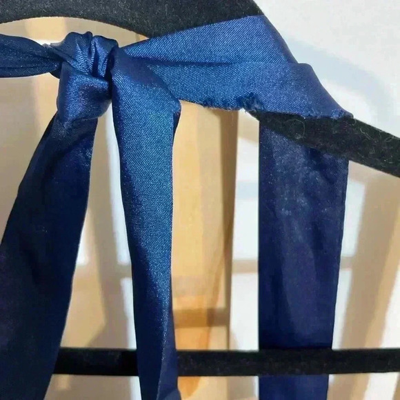 Kiki halter tie prom bodycon mini dress made in the USA,blue size medium - Picture 5 of 8